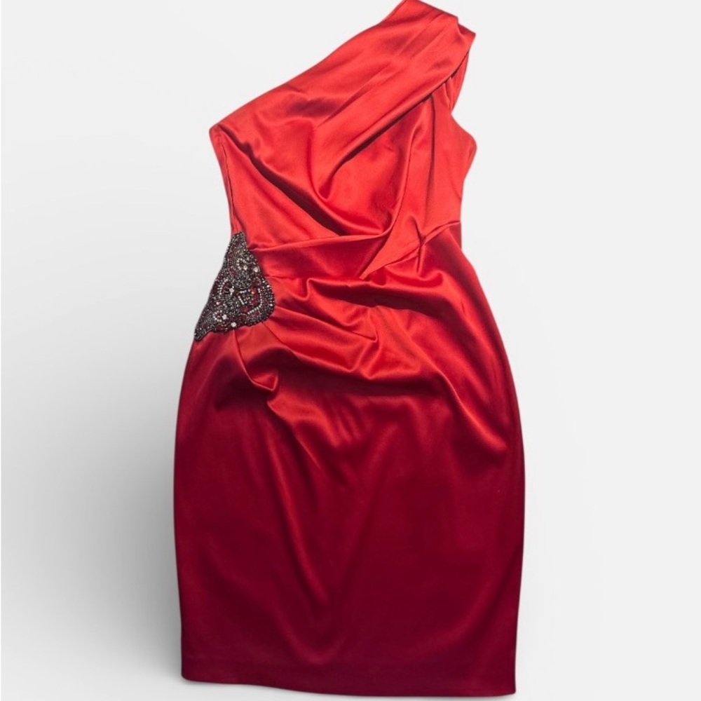 Eliza J Gorgeous Red One-Shoulder Dress size 6